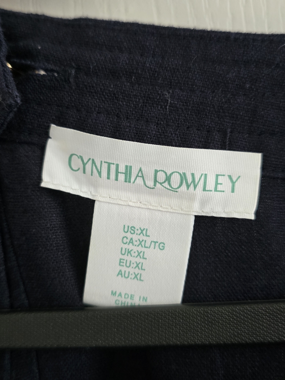 Cynthia Rowley navy Linen dress - Picture 4 of 6